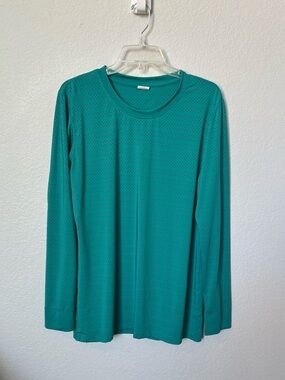 Zyia Active Teal Chill Perforated Long Sleeve Top XL